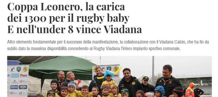 Coppa Leonero, la carica dei 1300 per il rugby baby. E nell'under 8 vince Viadana