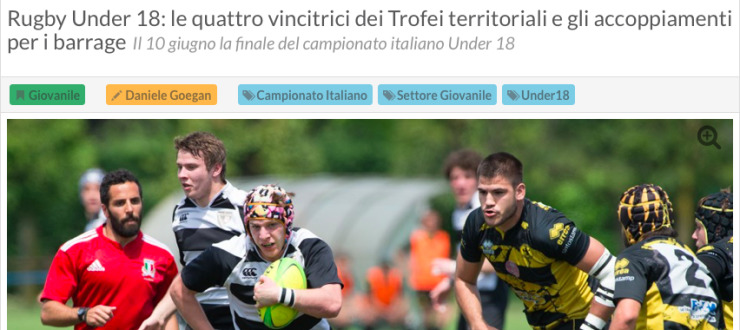 Rugby Under 18: le quattro vincitrici dei Trofei territoriali e gli accoppiamenti per i barrage