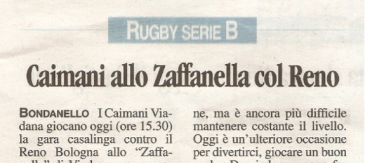 Caimani allo Zaffanella col Reno