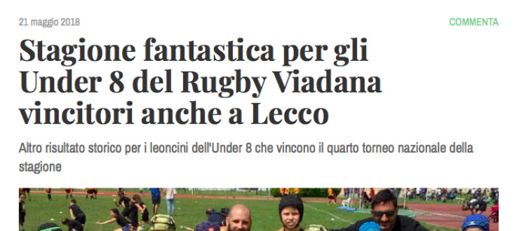 Stagione fantastica per gli Under 8 del Rugby Viadana  vincitori anche a Lecco