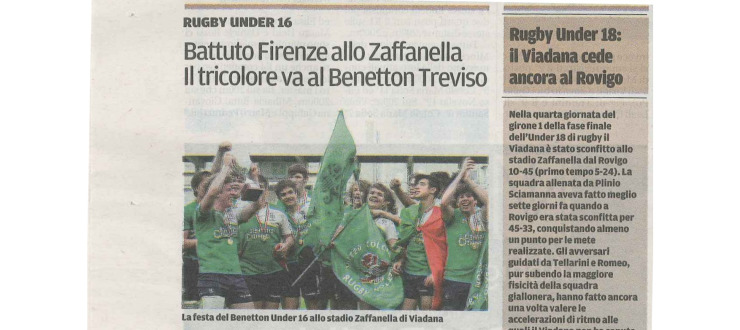 Battuto Firenze allo Zaffanella il tricolore va al Benetton Treviso