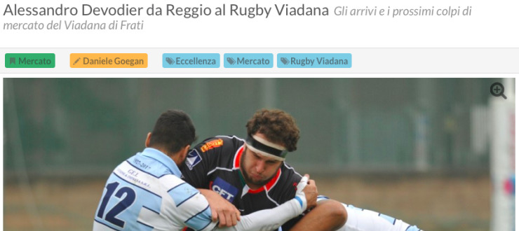 Alessandro Devodier da Reggio al Rugby ViadanaGli arrivi e i prossimi colpi di mercato del Viadana di Frati