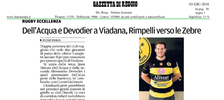 Dell'Acqua e Devodier a Viadana, Rimpelli verso le Zebre