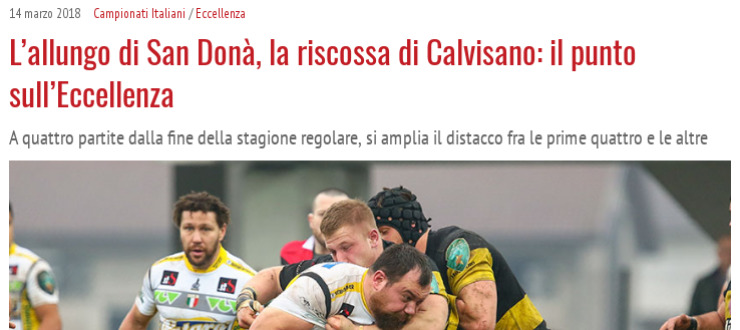 L’allungo di San Donà, la riscossa di Calvisano: il punto sull’Eccellenza