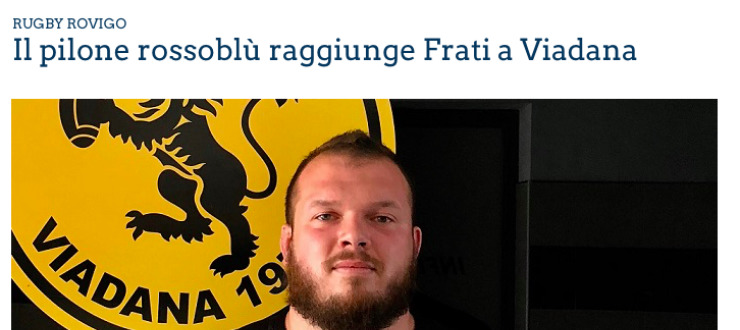 Il pilone rossoblù raggiunge Frati a Viadana
