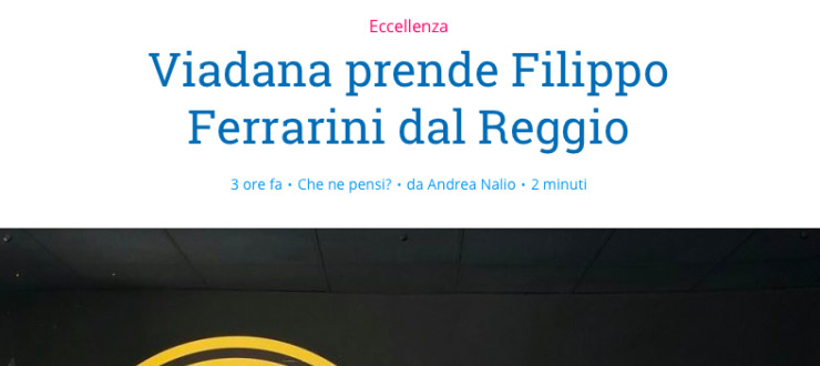 Viadana prende Filippo Ferrarini dal Reggio