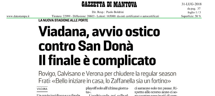 Viadana, avvio ostico contro San Donà. Il finale è complicato