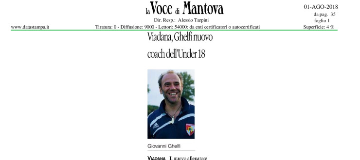 Viadana, Ghelfi nuovo coach dell'Under 18
