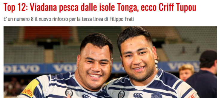 Top 12: Viadana pesca dalle isole Tonga, ecco Criff Tupou