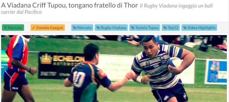 A Viadana Criff Tupou, tongano fratello di Thor