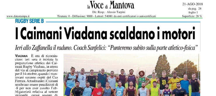 I Caimani Viadana scaldano i motori