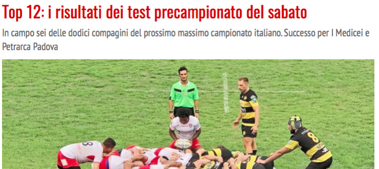 Top 12: i risultati dei test precampionato del sabato