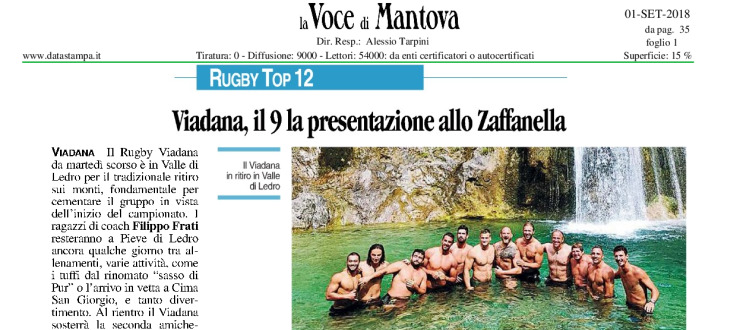 Viadana, il 9 la presentazione allo Zaffanella