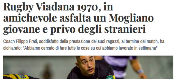 Rugby Viadana 1970, in  amichevole asfalta un Mogliano  giovane e privo degli stranieri