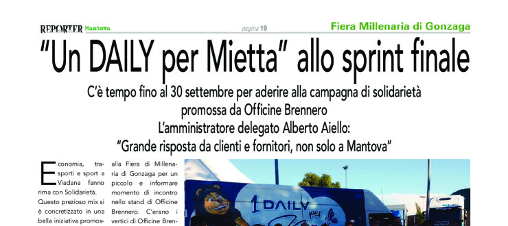 "Un Daily per Mietta" allo sprint finale