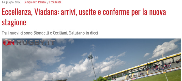 Eccellenza, Viadana: arrivi, uscite e conferme per la nuova stagione