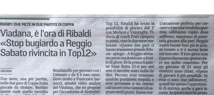 Viadana, è l'ora di Ribaldi