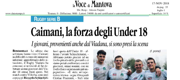 Caimani, la forza degli Under 18