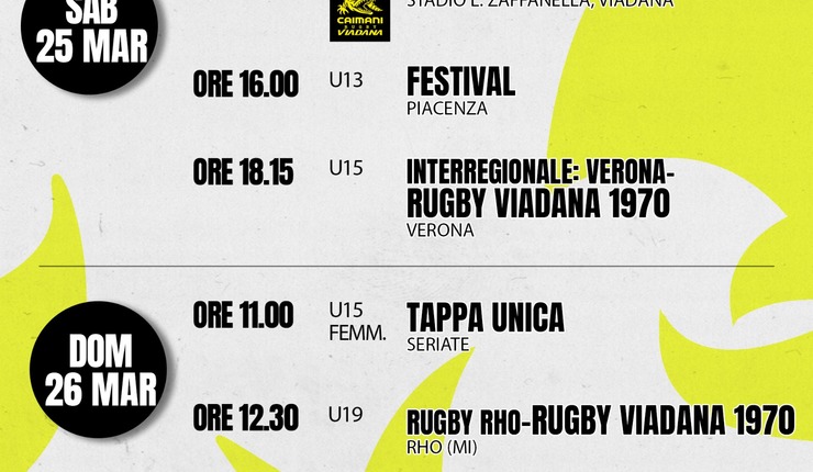 PROSSIME DATE GIALLONERE 