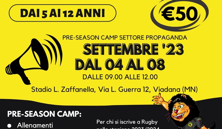 TORNA IL PRE-SEASON RUGBY CAMP