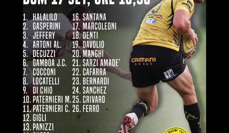 CAIMANI: I CONVOCATI PER L'AMICHEVOLE DI NOCETO