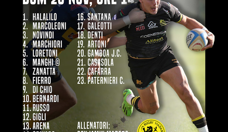 CAIMANI:LA FORMAZIONE PER LA SFIDA AI RUGGERS TARVISIUM 