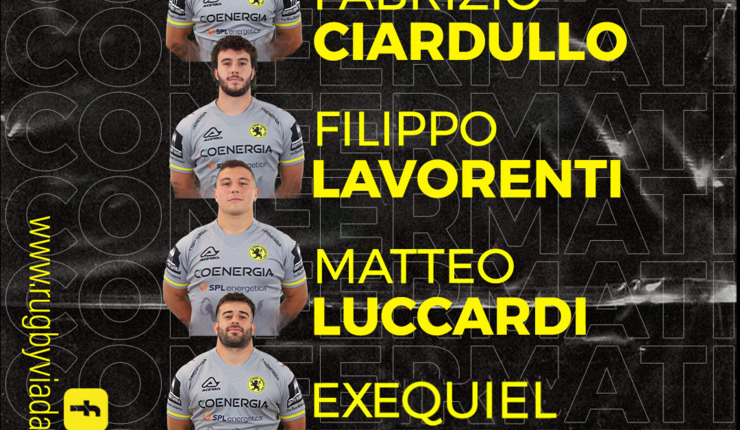 QUATTRO CONFERME PER IL RUGBY VIADANA 1970