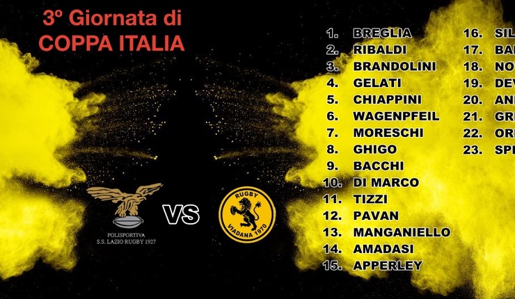 COPPA ITALIA, RUGBY VIADANA 1970 SFIDA LA S.S LAZIO RUGBY