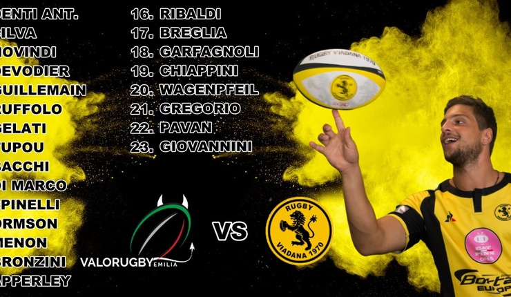 RIPRENDE IL TOP12, IL XV DEL RUGBY VIADANA 1970 PER IL DERBY DEL PO