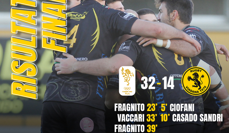 TOP10, QUINDICESIMA GIORNATA: FIAMME ORO v RUGBY VIADANA 1970 32-14