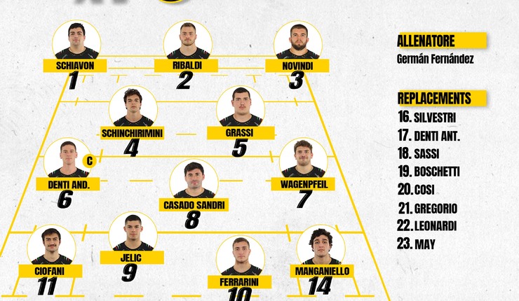 LA FORMAZIONE DEL RUGBY VIADANA 1970 PER IL MATCH CONTRO IL COLORNO