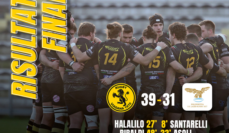ALLO ZAFFANELLA SI CHIUDE 39 A 31 PER I PADRONI DI CASA DEL RUGBY VIADANA