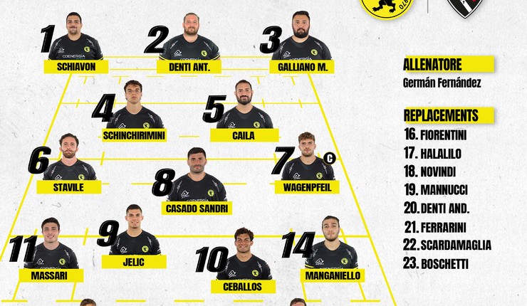 LA FORMAZIONE DEL RUGBY VIADANA 1970 PER IL MATCH CONTRO IL PETRARCA