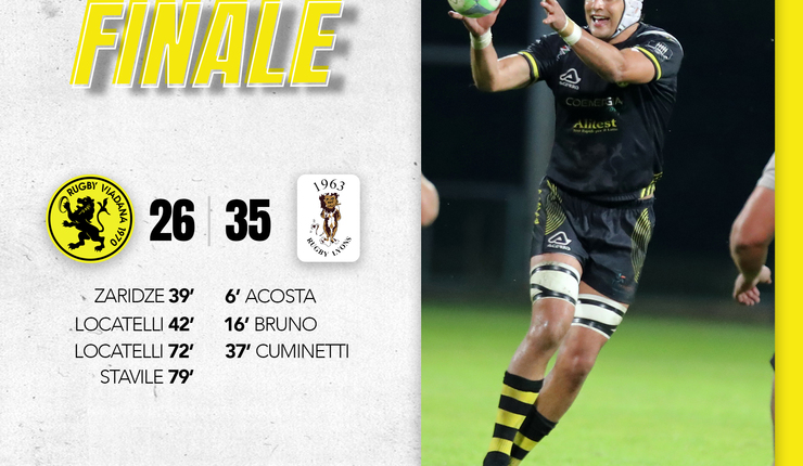 A Viadana non basta il secondo tempo, Lyons Piacenza passano con il punteggio di 26-35