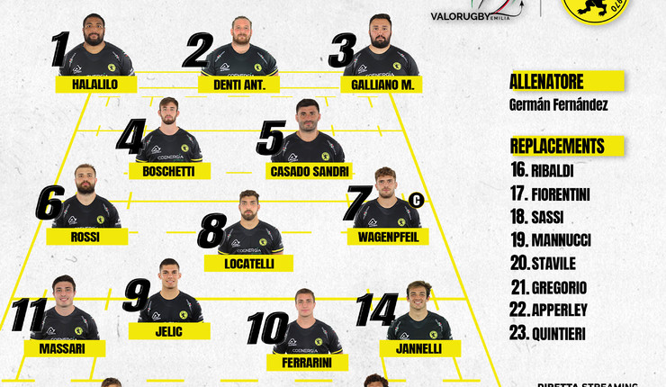 IL XV GIALLONERO CHE GIOCHERÀ DOMENICA AL LANFRANCHI PER IL DERBY