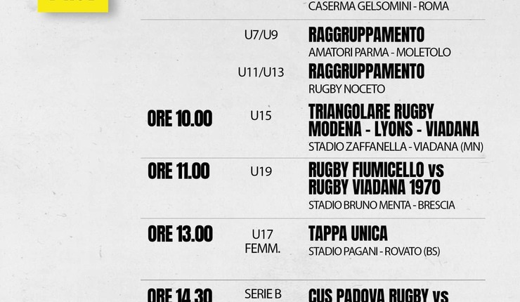 Prossime date giallonere