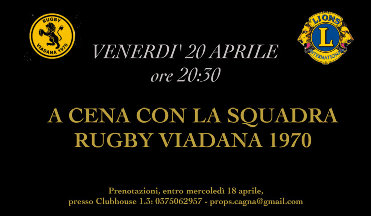 A cena con la squadra del Rugby Viadana 1970