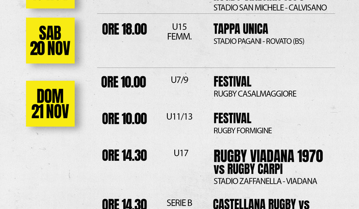 PROSSIME DATE GIALLONERE