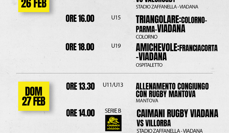 PROSSIME DATE GIALLONERE