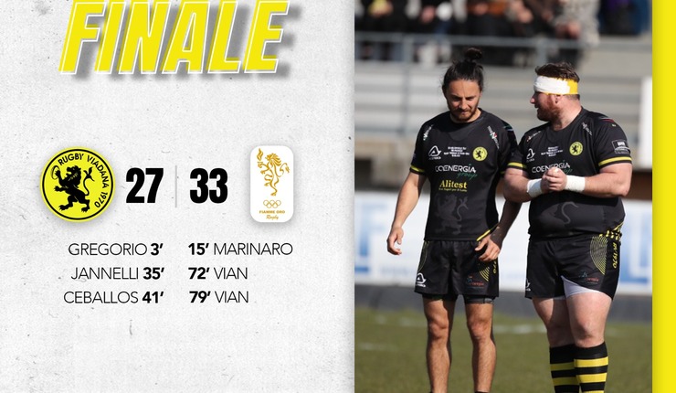VIADANA VIENE BEFFATO NEL FINALE, LE FIAMME PASSANO CON IL PUNTEGGIO DI 27-33