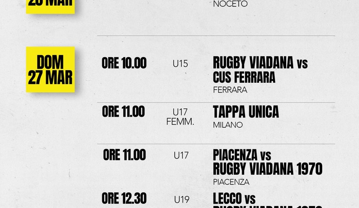 PROSSIME DATE GIALLONERE