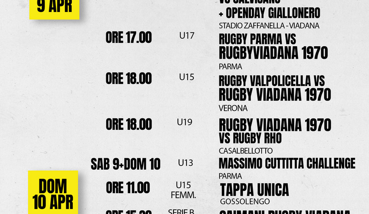 PROSSIME DATE GIALLONERE
