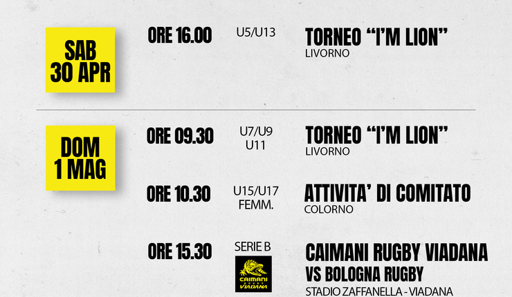 PROSSIME DATE GIALLONERE