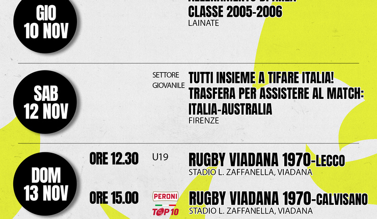 PROSSIME DATE GIALLONERE