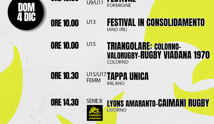 PROSSIME DATE GIALLONERE